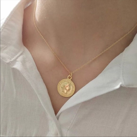 18k Gold Plated Coin Pendant Necklace - Picture 2 of 7